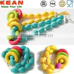 Champagne 10 Pcs per Color Colors for You Choice Necklaces Silicone Bead Teething thumbnail-3