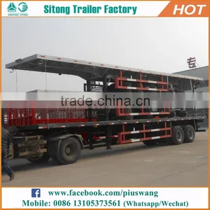 Inexpensive 20ft 40ft Flat Bed Semi-trailer High Quality Semi Tractor Trailer thumbnail-6