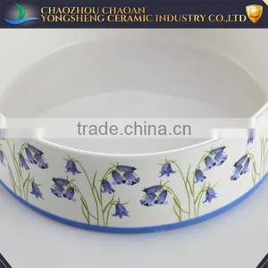 Wholesale Ceramic Pet Product of Dog With Blue Flower Decal thumbnail-3