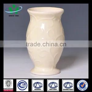 Milky Carved Porcelain Vintage Vase for Hotel Decor thumbnail-1