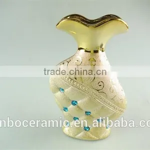 Wholesale Ceramic Vases, 2015 Latese Fashion Electroplated Gold Ceramic Vase thumbnail-1