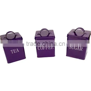 Square Kitchen Metal Sealed Coffee Tea Sugar Tin Canister thumbnail-3