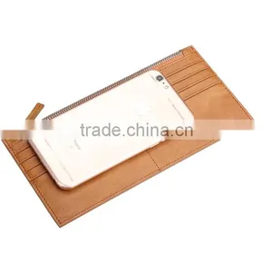Top Cowhide Leather Tan Color Rfid Blocking Men Zipper Card Holder Wallet thumbnail-4
