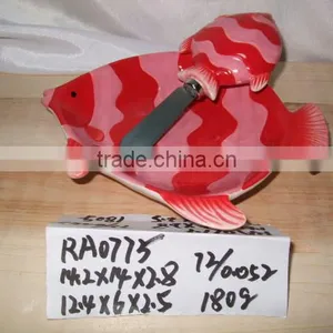 Wholesale Fish Shape Ceramic Cake Plate & Butter Knife for Supply thumbnail-1