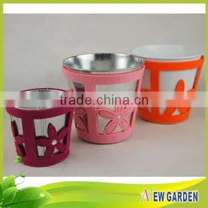 Home Furniture Flannelette And Iron Decorative Table Top Flower Vases thumbnail-3