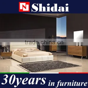Affordable Best Price Modern Bedroom Furniture, King Size Leather Bed thumbnail-1