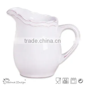 2015 Delicate White Emboss Crockery Stoneware Houseware Dots Pattern Pitcher thumbnail-3