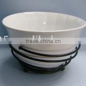 Ceramic Bowl Wine Cooler With Metal Stand thumbnail-1