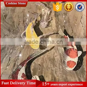 3d Vivid Fish Mosaic Tile Pattern for Wall Decoration thumbnail-3