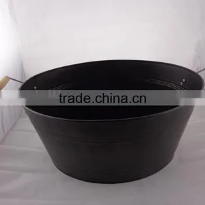 Large Tin Bucket With Handles thumbnail-1