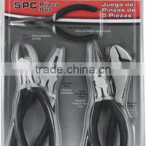 5PCS Pliers Set(5" Long Nose Pliers/6"diagonal Pliers/6"combination Pliers/6"long Nose Pliers/6"water Pump Pliers) thumbnail-1