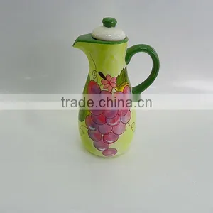 Novel Design Handpainted Ceramic Oil Vinegar Bottle thumbnail-1