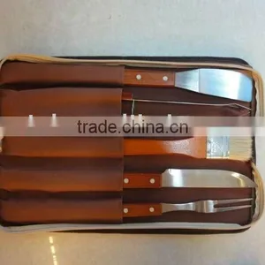 5pcs Wooden Handle Bbq Sets thumbnail-1