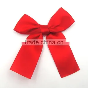 Handmade Simple Cheap Red Satin Bow for Gift Packing Box thumbnail-2