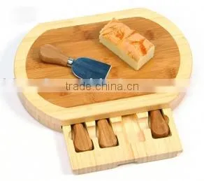 Cheese Knives With Bamboo Case #10807 Two Tones thumbnail-1
