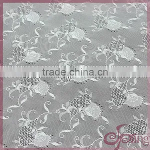 White All Over Flower Decorative Stretch Tricot Fabric Lace Wholesale thumbnail-2