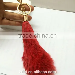 Fashion Handbag Accessories Fox Fur Tail Keychain thumbnail-6