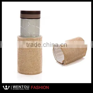 Monogram Embroidered Burlap Hugger thumbnail-1