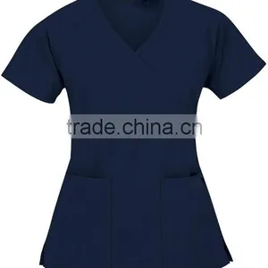 Women's Hospital Mock Wrap Scrub Top thumbnail-4