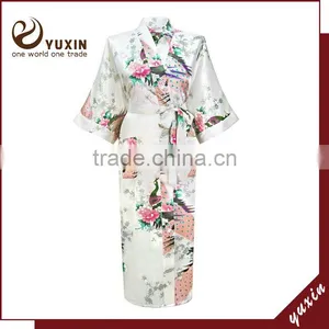 White Sleepwear Robe Gown Bathrobe Sleepwear SW038 thumbnail-1