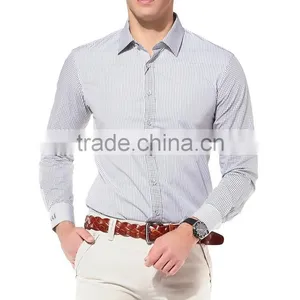Cotton Vertical Stripes Fabric Men's Dress Shirts thumbnail-1