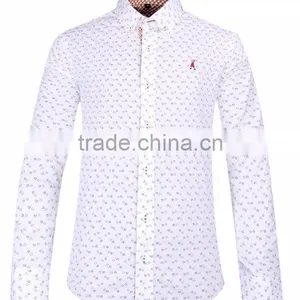 2017 Contrast Collar and Cuff Slim Fit Mens Shirt thumbnail-2