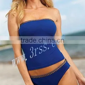 Ladys Sexy Bandeau Tankini Swimwear thumbnail-1