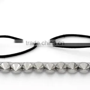 Jewelry Accessories 1 Cool Punk Silver Tone Spike Rivets Elastic Headband Hair Band thumbnail-2