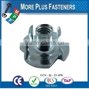 Made in Taiwan Stainless Steel Black Phosphate Four Three Prong Tee Nuts thumbnail-2
