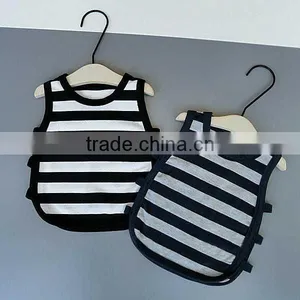 B22251A Infant Side Hollow Striped Sleeveless T Shirt thumbnail-1