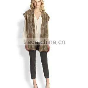 Made in China YR679 Hot Selling Women Winter Rabbit Vest/New Style Fashion Fur Vest thumbnail-2