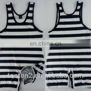 Striped Sublimation Blank Wrestling Singlets 5xl thumbnail-6