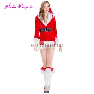 Best Sale Velvet Flirty Santa Claus Contain Waist Sock Shoes Christmas Dress thumbnail-1