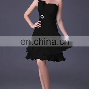 Grace Karin One Shoulder Chiffon Bridesmaid Dresses CL4095 thumbnail-4