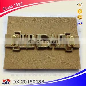 2016 New Design Debossed Zinc Alloy Gold Jeans Metal Label thumbnail-1