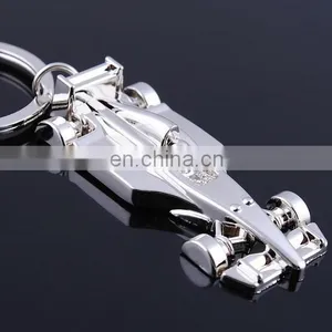 Creative Simulation Racing Car Logo Metal Key Chain With Ring thumbnail-1