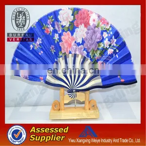 2014 High Quality and Fashion Cloth Hand Fan Whloesale thumbnail-1