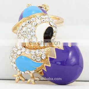 New Arrive Cartoon Cake Cute Rhinestones Small Chick Keychain/ thumbnail-2