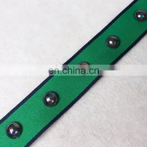 Beaded Grosgrain Ribbon With Plastic Rivet for Decoration thumbnail-4