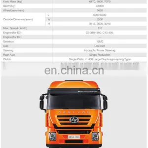 2017 China HONGYAN GENLYON 4*2 Tractor (RHD) FOR BIG SALE WITH CHEAP PRICE thumbnail-2