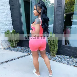 2020 New Arrivals Summer Women Fitness Yoga Jumpsuit Ladies High Waist Bodycon Yoga Jumpsuit Women Fitness Clothing thumbnail-3