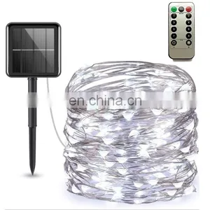 Solar Waterproof Copper Wire String Light Home Decor Indoor Outdoor Christmas Decoration Fairy Lights With Remote Controller thumbnail-3