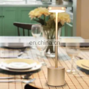 Hot Sale Modern Hotel Style AluminiumTable Lamp USB Rechargeable Battery Cordless Restaurant Led Table Lamp For Dinner thumbnail-7