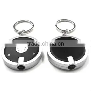Mini Super Bright Light Round LED FlashLight With Keyring KeyChain thumbnail-4