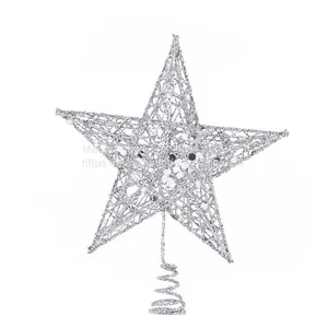 Five-pointed Star Iron Ornaments Tree Top Star Sequins Vertical Five-pointed Star Christmas Decoration Supplies thumbnail-1