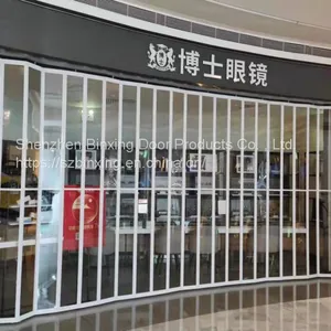 Factory Direct Aluminum PC Folding Door With Custom Sizes and Colors for Retail Shops and Modern Homes thumbnail-2