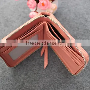 New Woven Sheep Skin Ladies Leather Wallet With Zipper Leather Short Wallet for Women thumbnail-3