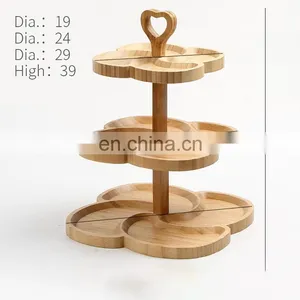 3 Tier Wood European Style Cake Stands Set for Sale Birthday Theme Luxury Wedding Cakes Events Dessert Table thumbnail-2