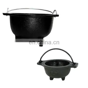 China Cast Iron Camping Pot With Black Surface and Handle thumbnail-1