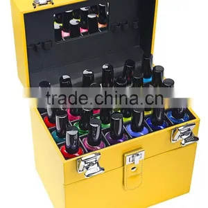 Nail Accessories Organizer and Makeup Train Case, Custom Hard Shell Nail Polish Organizer Case,yellow Aluminum Nail Makeup Case thumbnail-5
